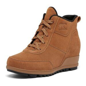 Sorel Women's “Evie” Sport Lace Up Wedge Brown Waterproof Suede Boot Size 8